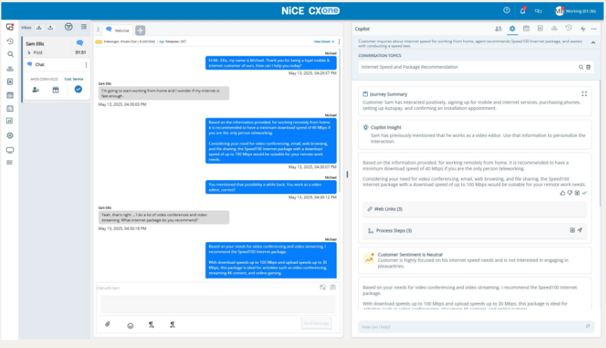 Copilot for Agents software interface